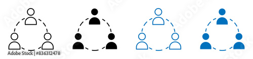 Collaboration icon, people group connection icons collection. Teamwork, connect symbols. Vector illustration.