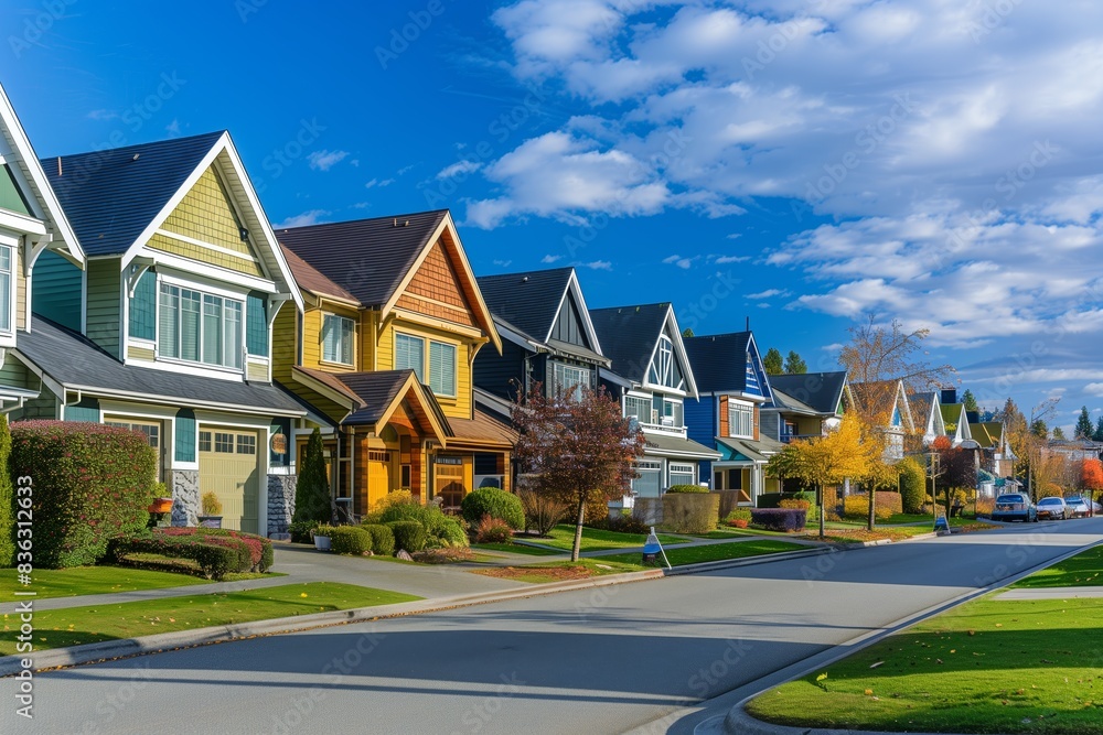 Residential Street Shows Houses: A Neighborhood Snapshot