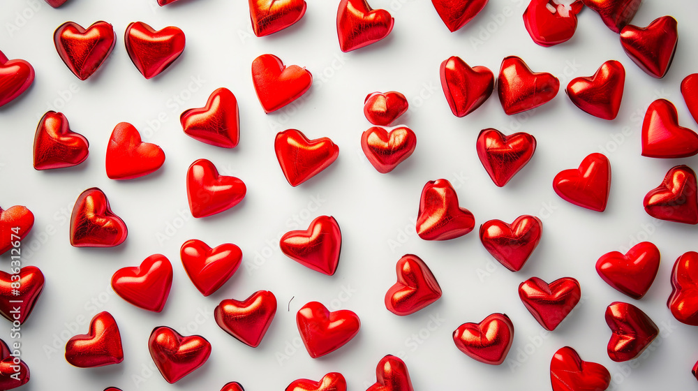 Eternal Love: Red Hearts Dance on White Eternal Love: Red Hearts Dance on White