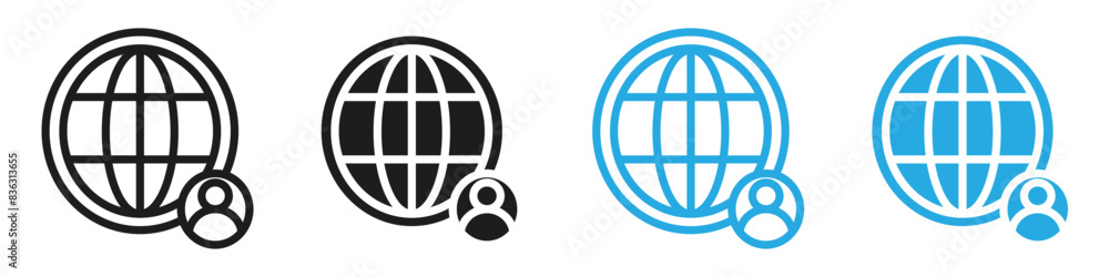 Clients worldwide icon mark in filled style Clients worldwide icon mark in filled style