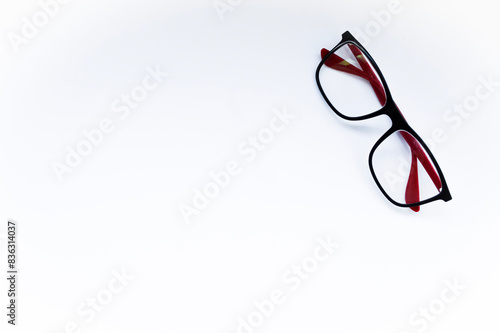 Glasses on white background. Education concept