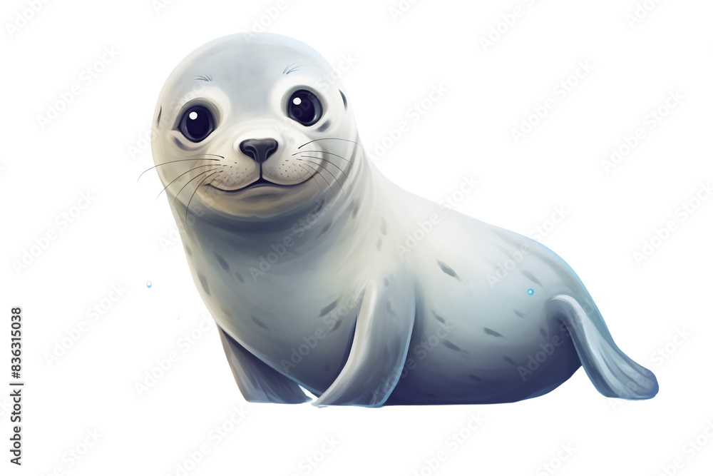 Cute cartoon seal smiling. Cute cartoon seal smiling.