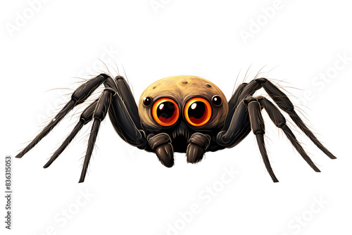 Cute cartoon spider mascot with big eyes
