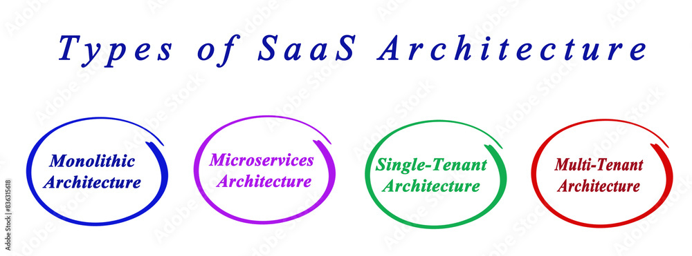 Obraz premium Four Types of SaaS Architecture