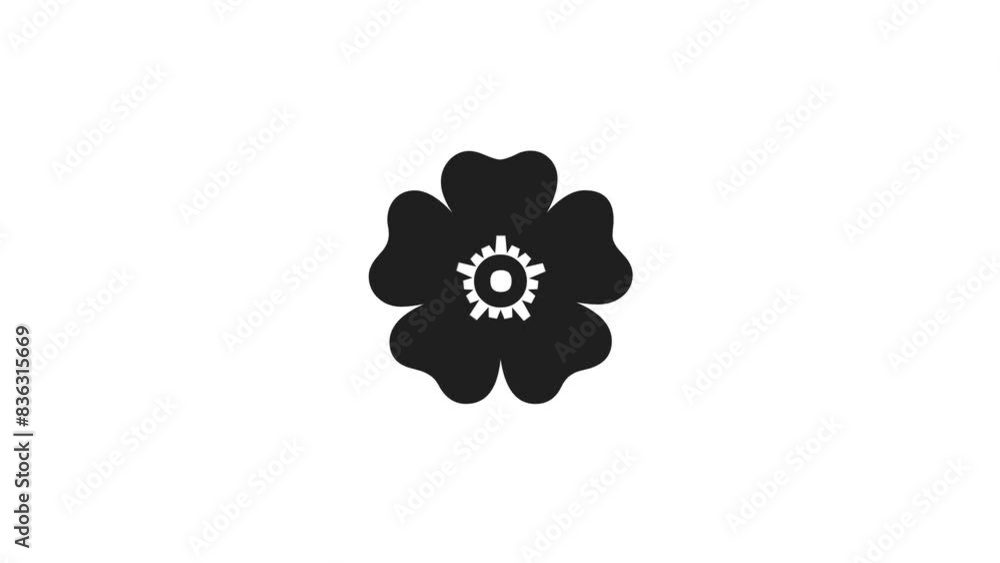 3d beautiful flower cute monochrome icon animation 3d beautiful flower cute monochrome icon animation