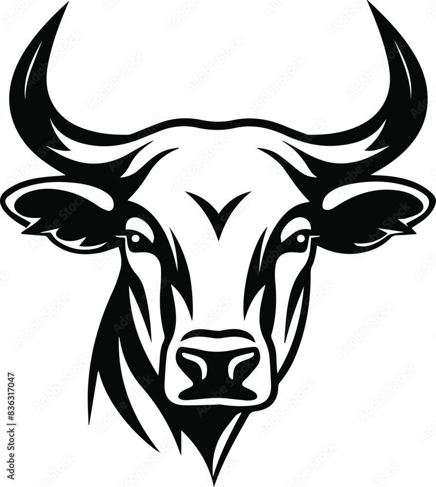 Cow head silhouette vector illustration Cow head silhouette vector illustration