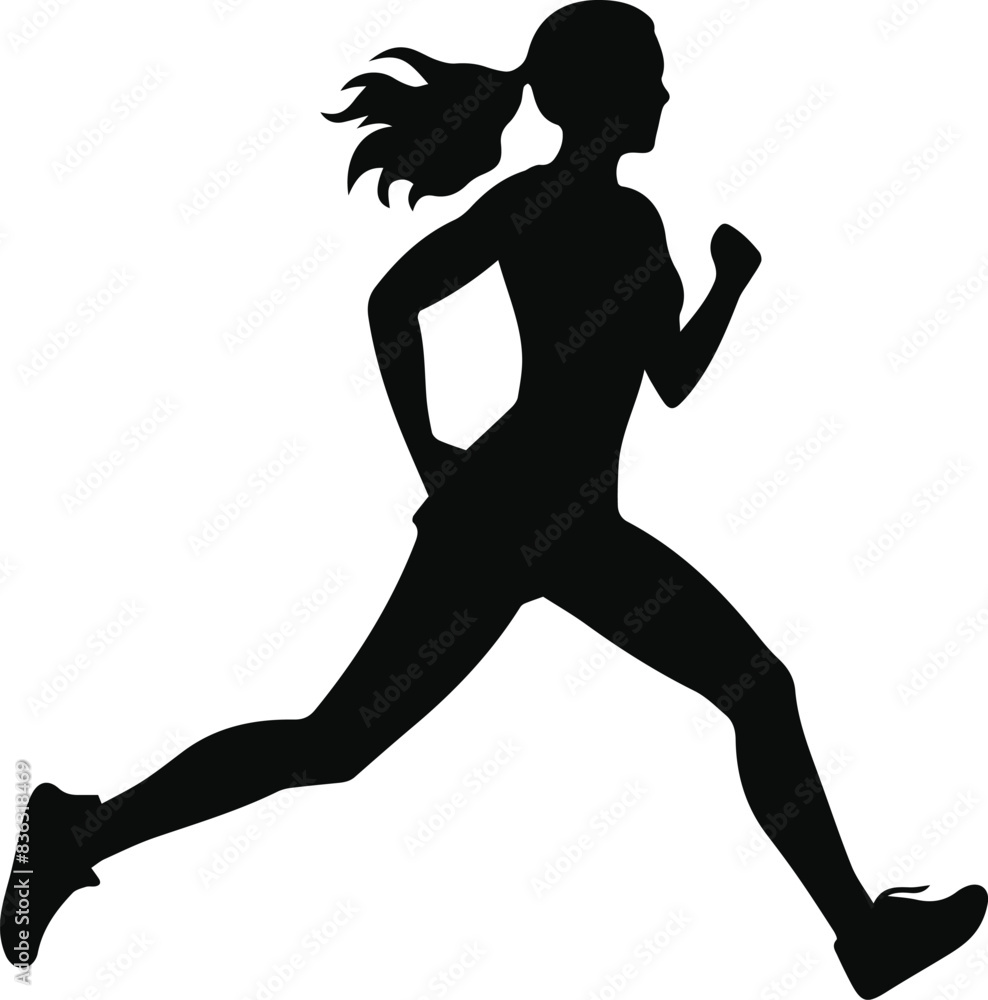 woman runner silhouette vector illustration woman runner silhouette vector illustration