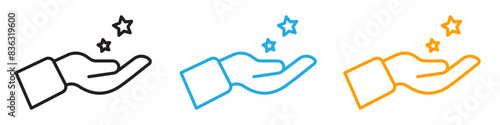 Loyalty program icon line art vector