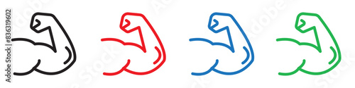 Strong hand icon line art vector