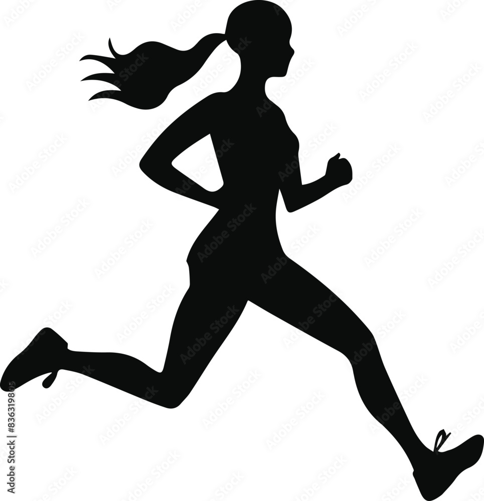 woman runner silhouette vector illustration woman runner silhouette vector illustration