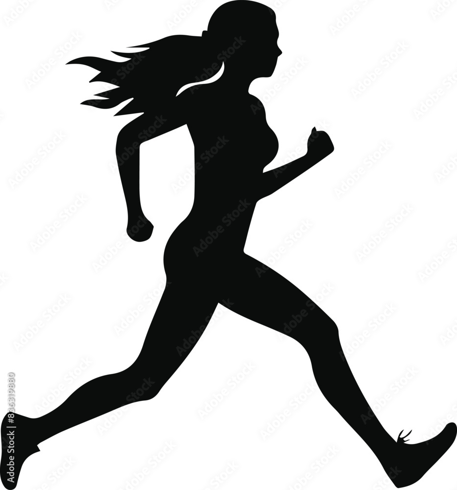 woman runner silhouette vector illustration woman runner silhouette vector illustration
