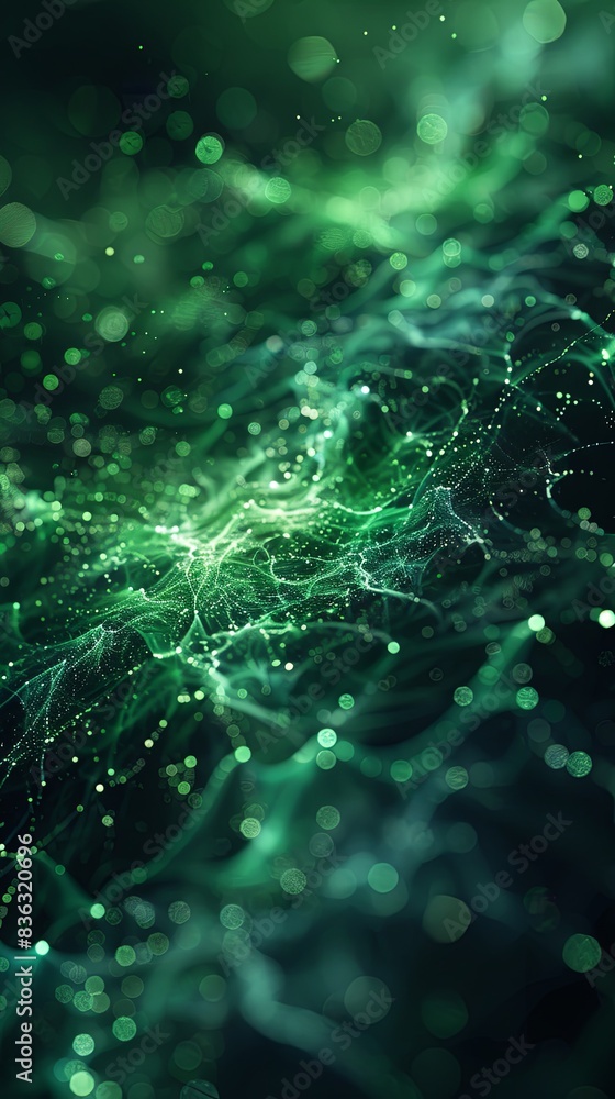 A green image with a lot of dots and swirls A green image with a lot of dots and swirls
