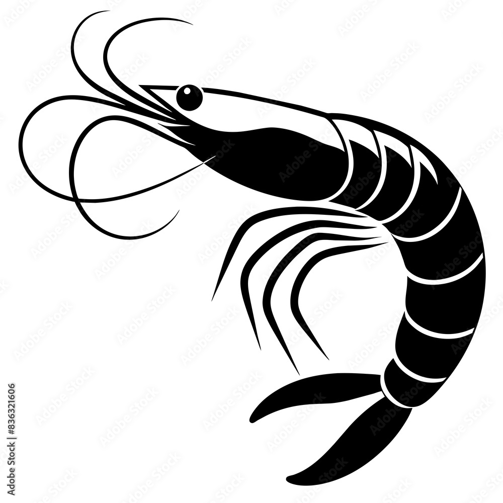 Shrimp icon vector art silhouette illustration Shrimp icon vector art silhouette illustration
