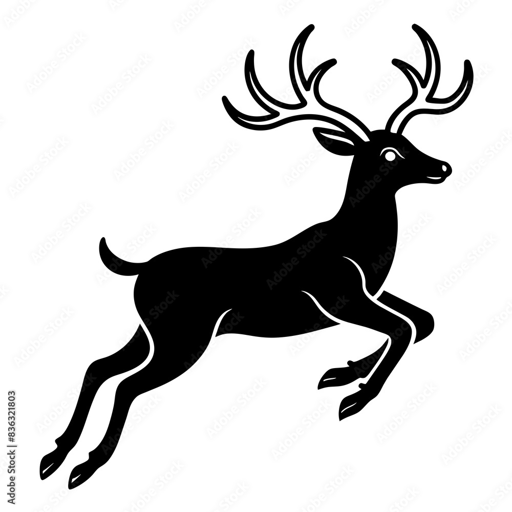 Deer jumping illustration vector silhouette clean line art Deer jumping illustration vector silhouette clean line art