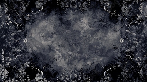 Gothic Floral Frame With Magical and Wizard Symbols