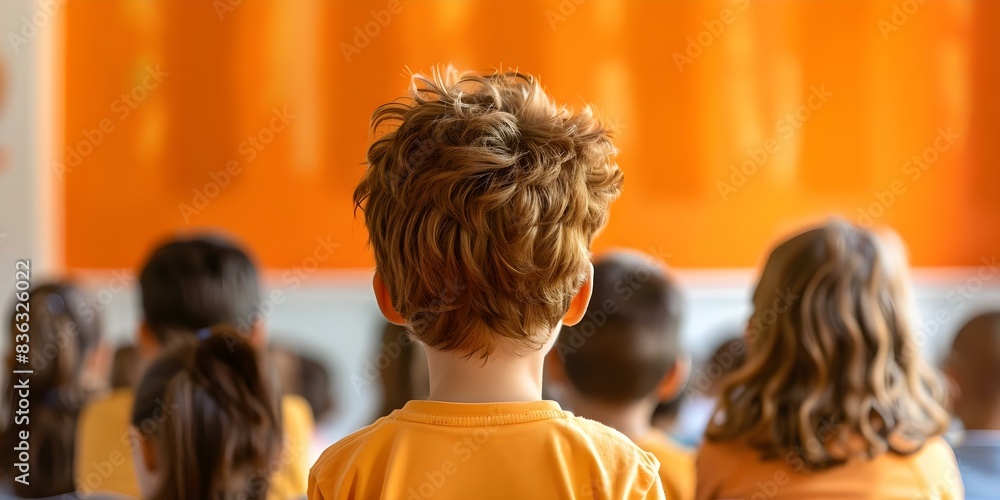 Preschoolers in a Group Setting Viewed from Behind. Concept Preschoolers, Group Setting, Rear View, Children, Education Preschoolers in a Group Setting Viewed from Behind. Concept Preschoolers, Group Setting, Rear View, Children, Education