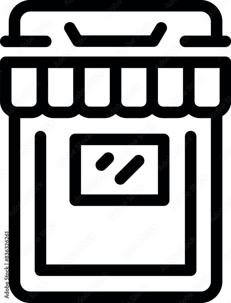 Handdrawn simplistic black and white grocery store icon in line art style with editable vector illustration for web, mobile, app, signage, and template emblem badge Handdrawn simplistic black and white grocery store icon in line art style with editable vector illustration for web, mobile, app, signage, and template emblem badge