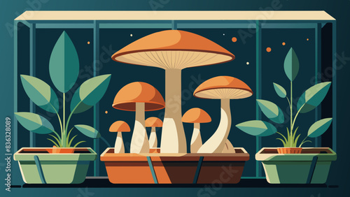 Indoor Mushroom Cultivation in Modern Apartment Setting