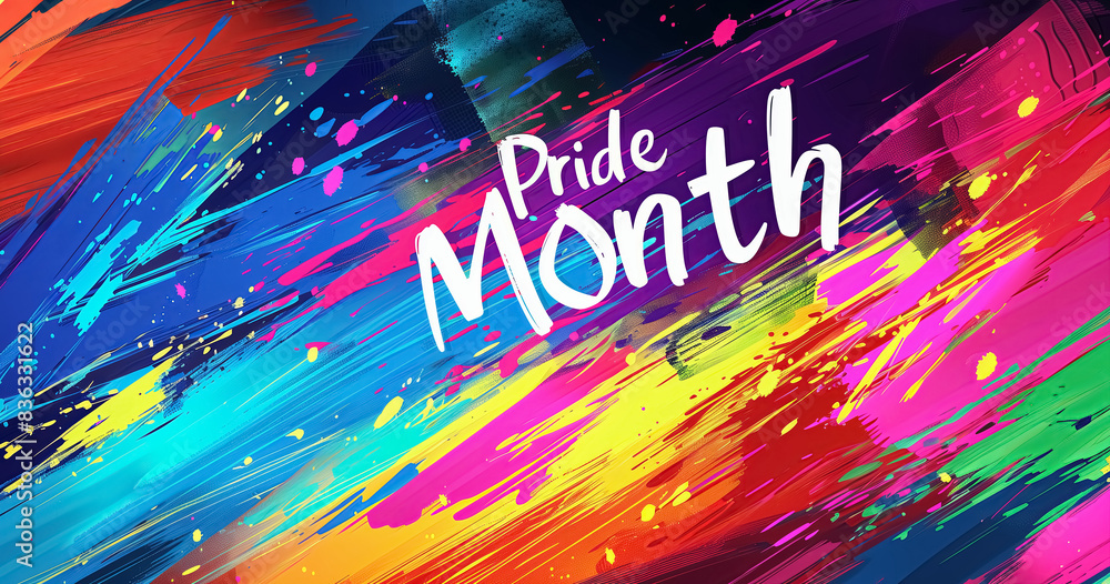 Pride Month. Creative colourful background with white text Pride Month ...