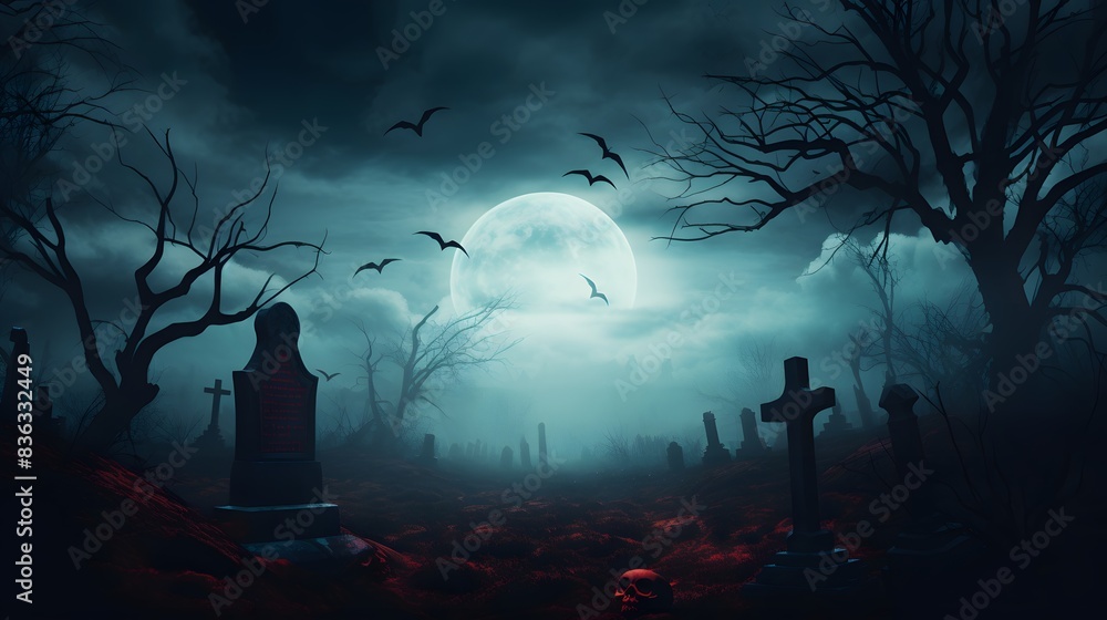 graveyard silhouette halloween Abstract Background. graveyard silhouette halloween Abstract Background.