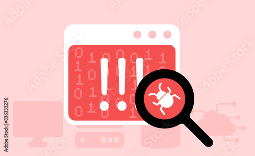 Malware bug web portal error illustraion