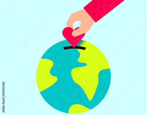 Global charity help donation aid illustration