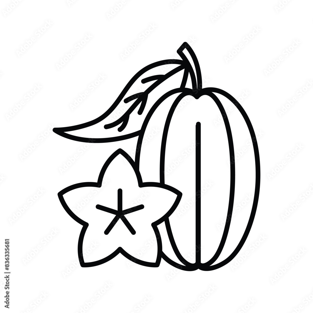 Star fruit icon vector on trendy design Star fruit icon vector on trendy design