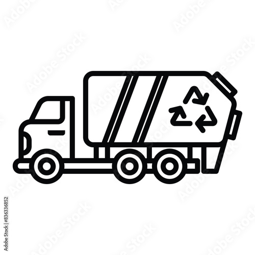 Εκτύπωση καμβά Garbage truck icon vector design template