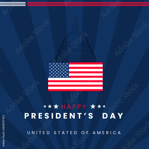 President's Day Background Design. Banner, Poster, Greeting Card. Vector Illustration.