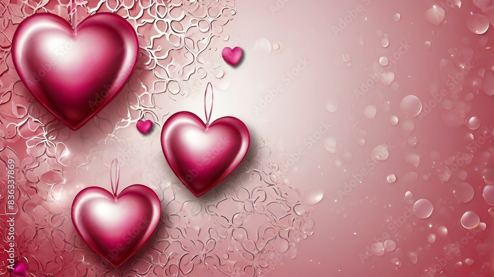 Granater AI Three hearts on a pink background, symbolizing love and affection. Granater AI Three hearts on a pink background, symbolizing love and affection.