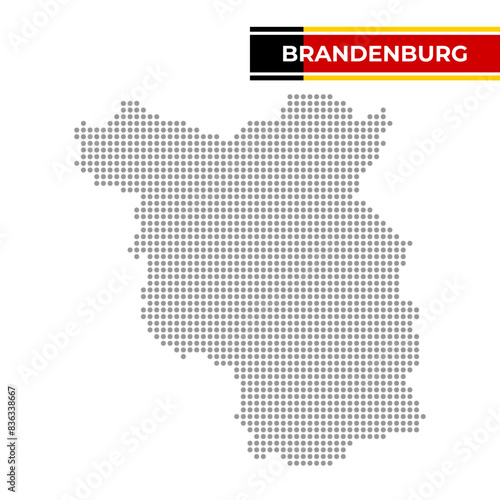 Dotted map of the State of Brandenburg in Germany