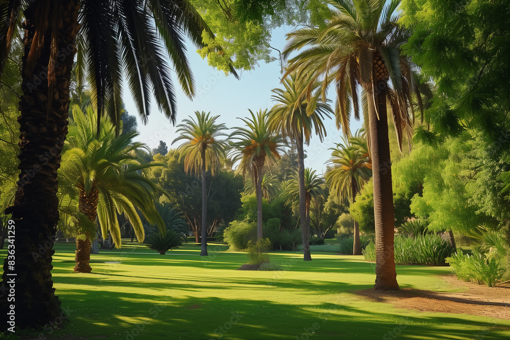 palm trees in the park palm trees in the park