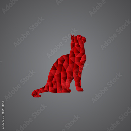 Low poly Cat Logo Design