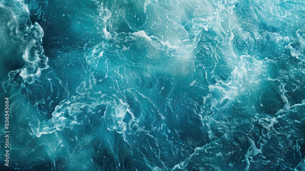 Obraz premium Texture of ocean water in a blue hue