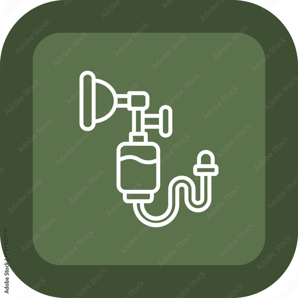 Anesthesia Line Green Box Icon Anesthesia Line Green Box Icon