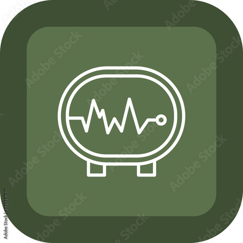 Electrocardiogram Line Green Box Icon