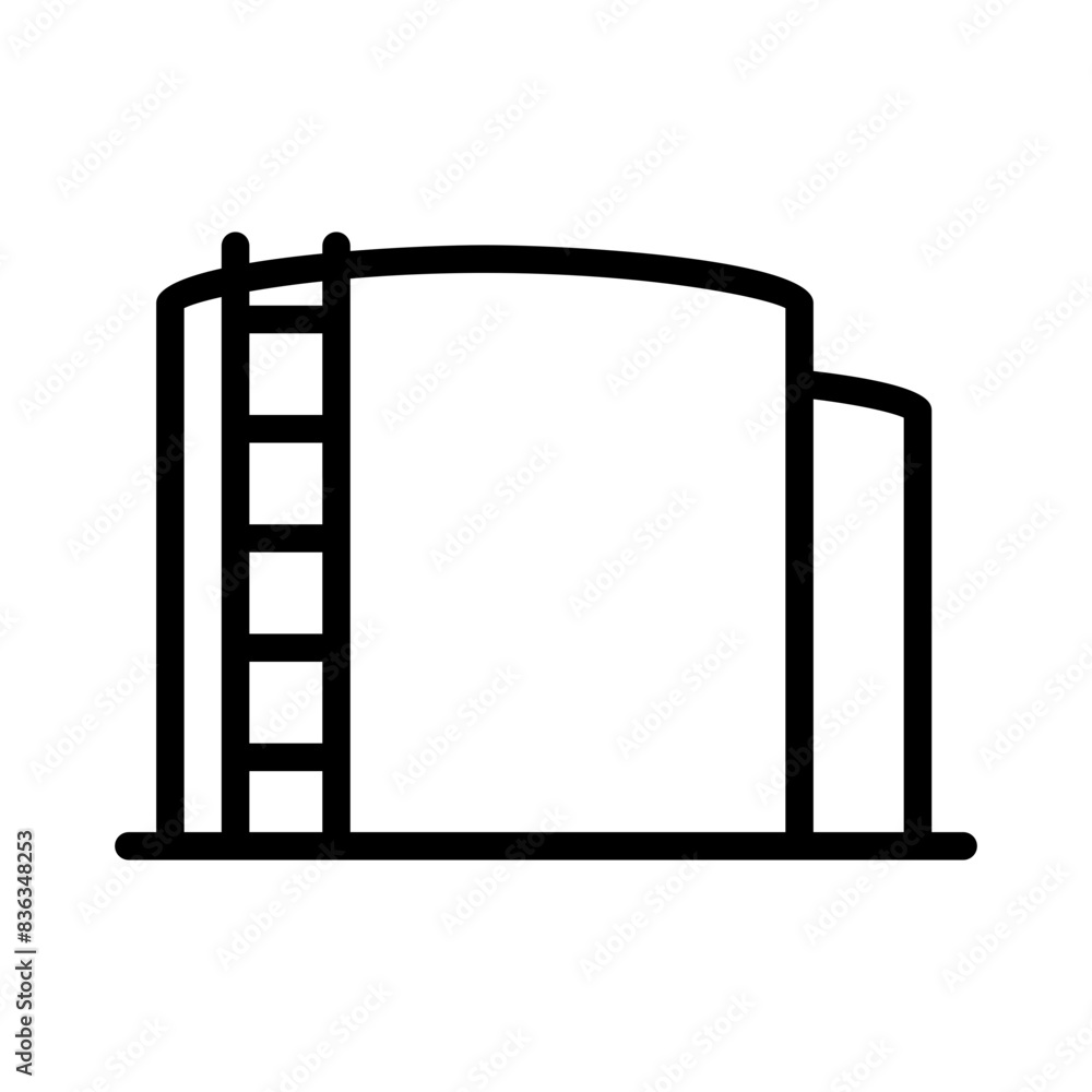 Storage tank line icon. Oil industry icon. Oil industry icon isolated on white background. Transparent background, minimalist symbol. Vector images Storage tank line icon. Oil industry icon. Oil industry icon isolated on white background. Transparent background, minimalist symbol. Vector images