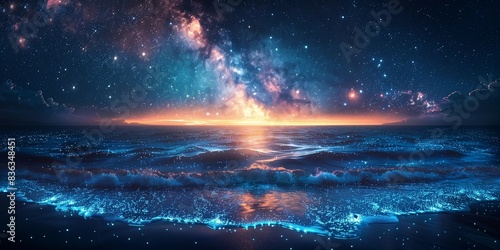 Wallpaper Mural Starry Night Serenity, generative ai Torontodigital.ca