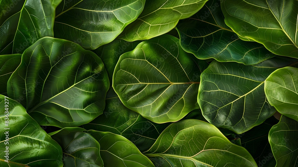 Fototapeta premium Joyful and Vibrant Closeup of a Thriving Fiddle Leaf Fig Plant