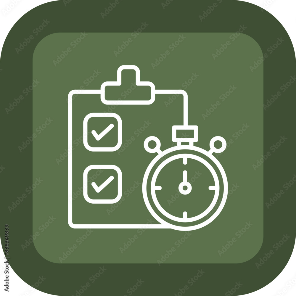 Project Deadline Line Green Box Icon Project Deadline Line Green Box Icon
