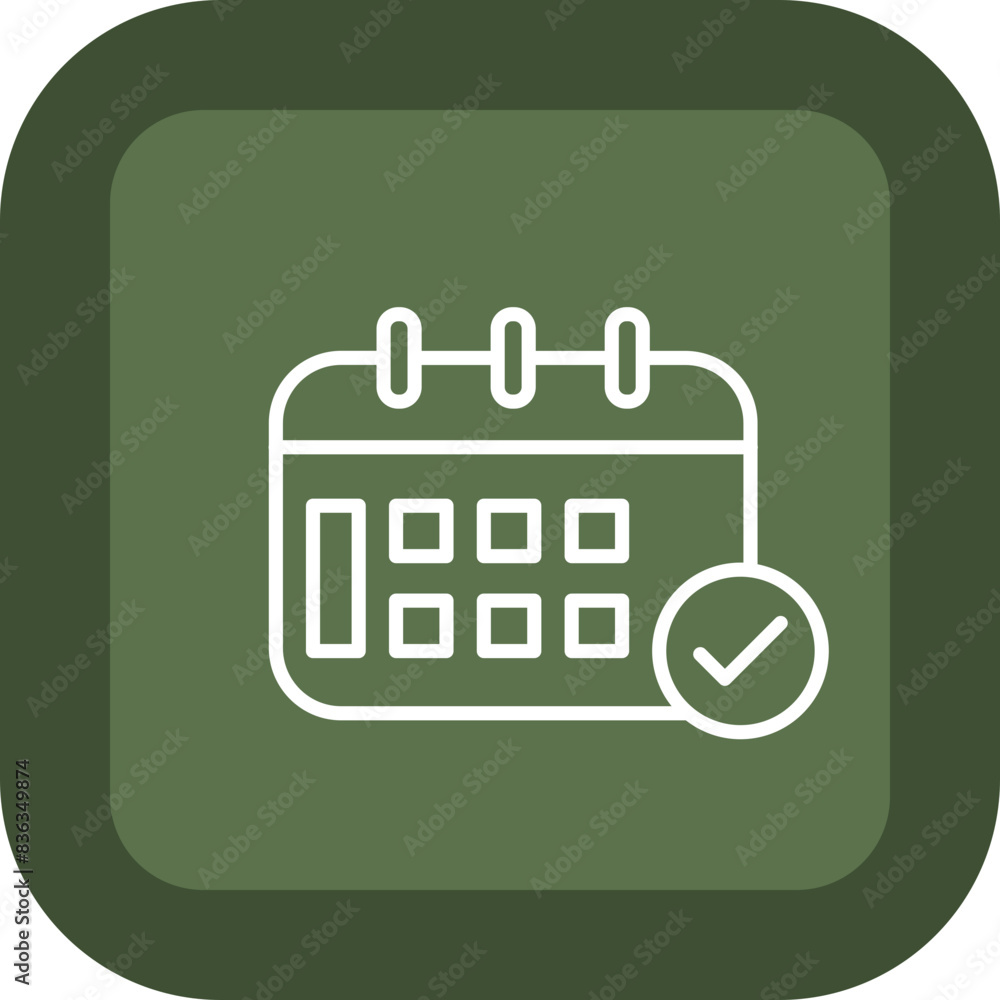 Appointment Line Green Box Icon Appointment Line Green Box Icon