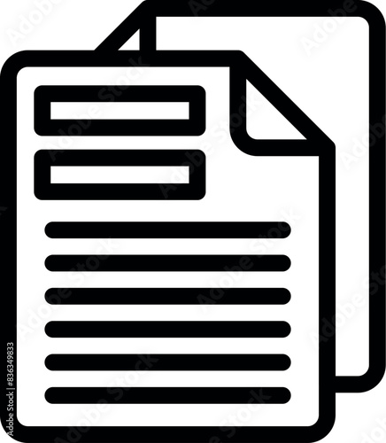 Stylized vector icon of documents, perfect for web and print design