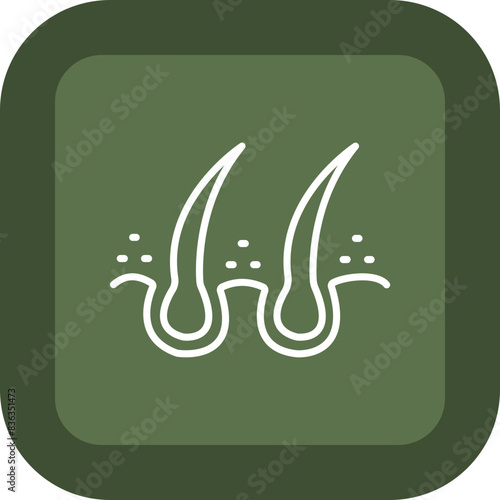 Hair Follicle Line Green Box Icon