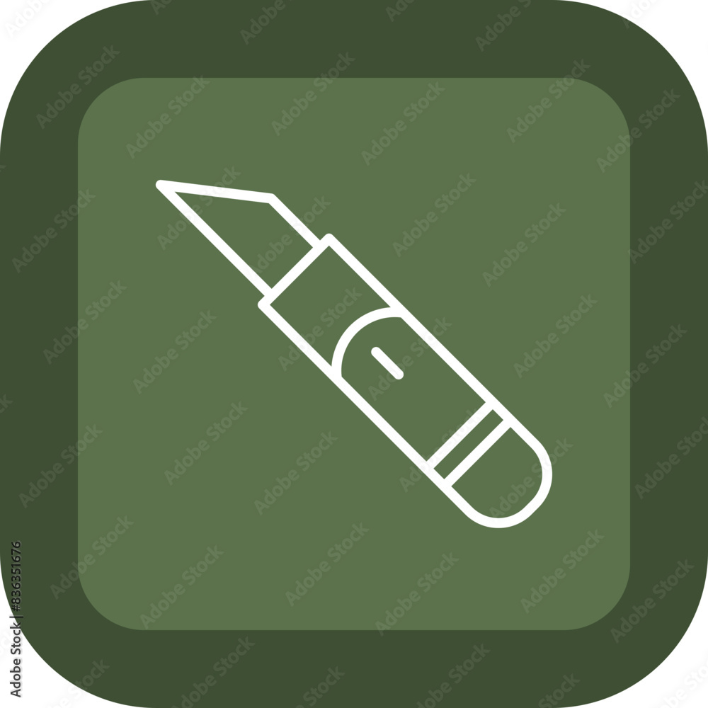 Scalpel Line Green Box Icon Scalpel Line Green Box Icon