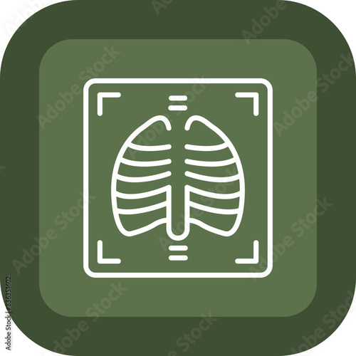 X Ray Line Green Box Icon