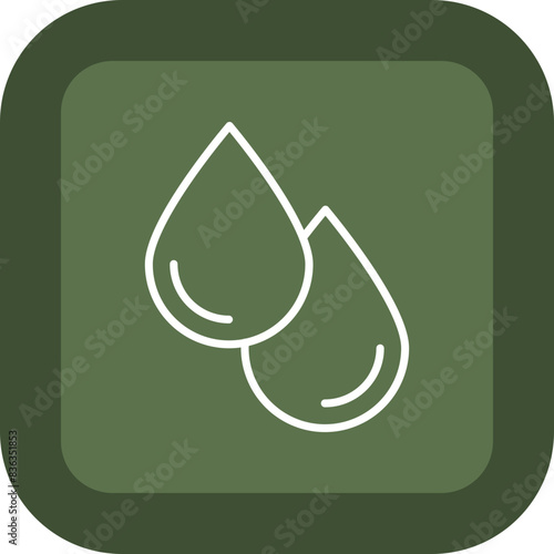 Blood Drop Line Green Box Icon