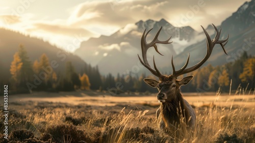 Antler in Wild Setting with Stunning Nature Backdrop photo