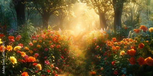 Summer Splendor  A Vibrant Botanical Oasis  generative ai