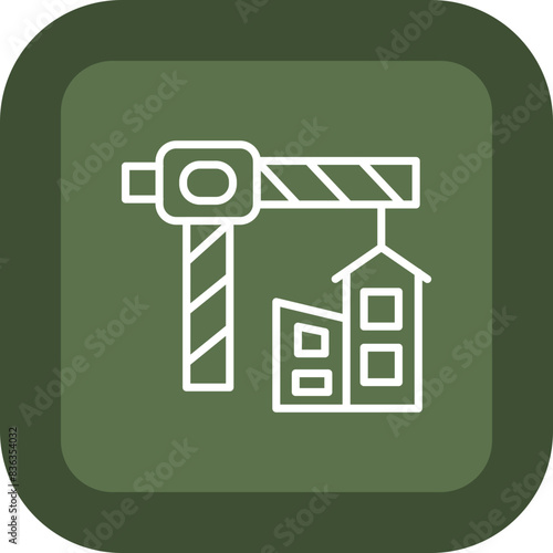 Construction Line Green Box Icon
