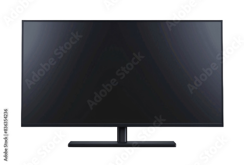 Black LCD monitor isolated on white background photo